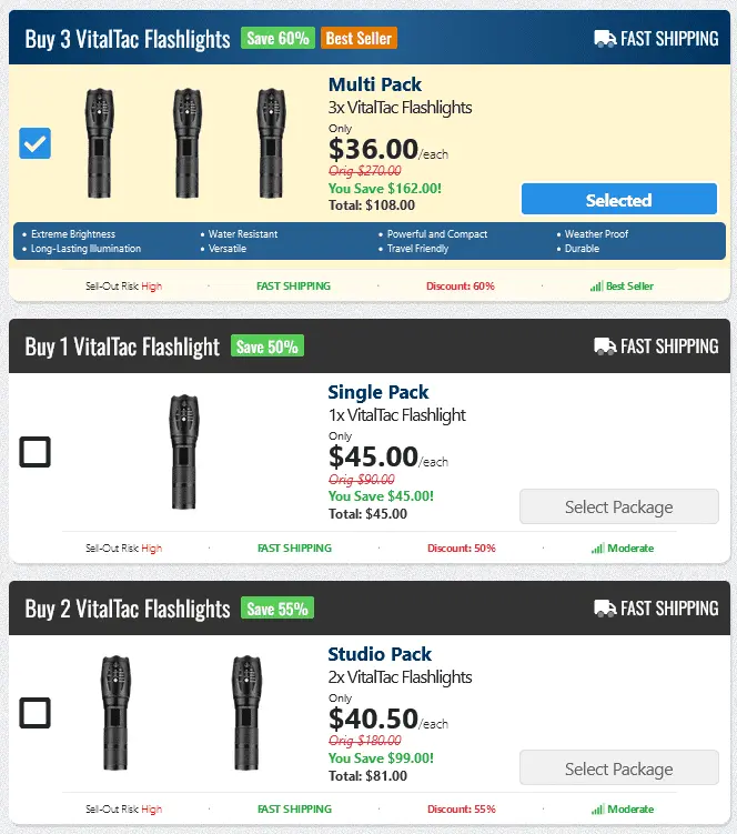 Vital Tac Flashlight Price